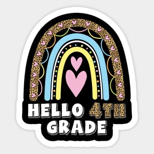 Heart Rainbow Teacher Student Back To School Hello 4th Grade Sticker